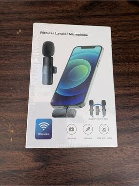 Wireless Lavalier Microphone for Smartphones - Black Clip-On